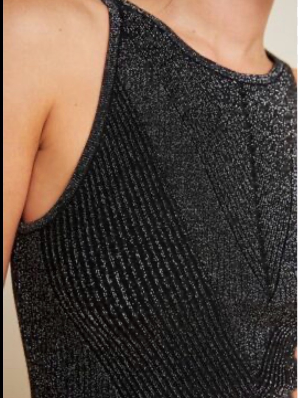 s Anthropologie Gemma metallic knit tank top 2x - Picture 3 of 7